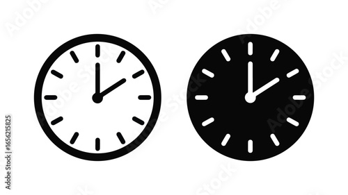 Two Clock Faces Symbolizing Time Management and the Passing of Hours Represented in Black and White