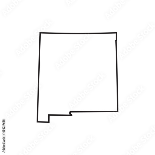 New mexico outline map state shape illustration