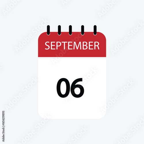 6 september calendar september calendar vector illustration