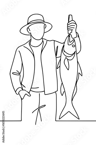 Proud angler shows off impressive fish catch, celebrating a successful day of fishing and outdoor adventure