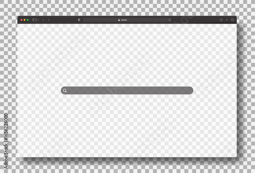 Web Browser Window with Search Bar Mockup Vector Illustration