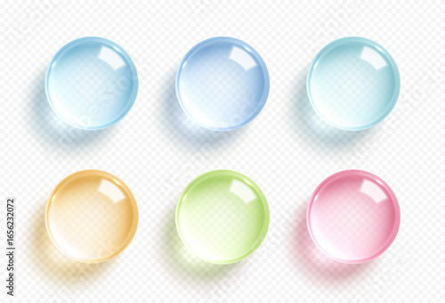 Collagen serum or essence drops. Cosmetic essence. Concept skincare cosmetics solution. Vector 3d illustration