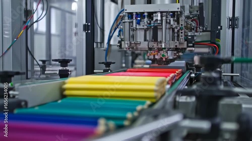 Pencils on Production Line Automated Manufacturing Process.