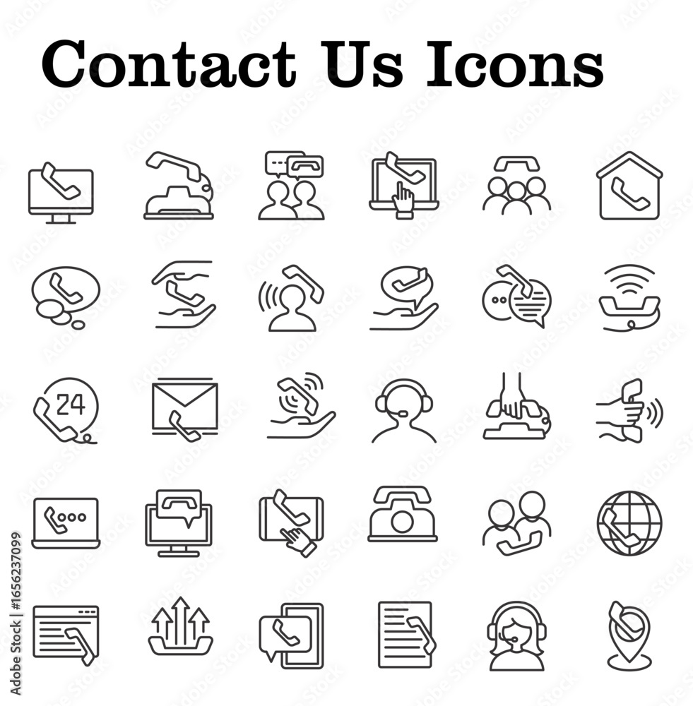 Fototapeta premium Contact Icons Set vector editable