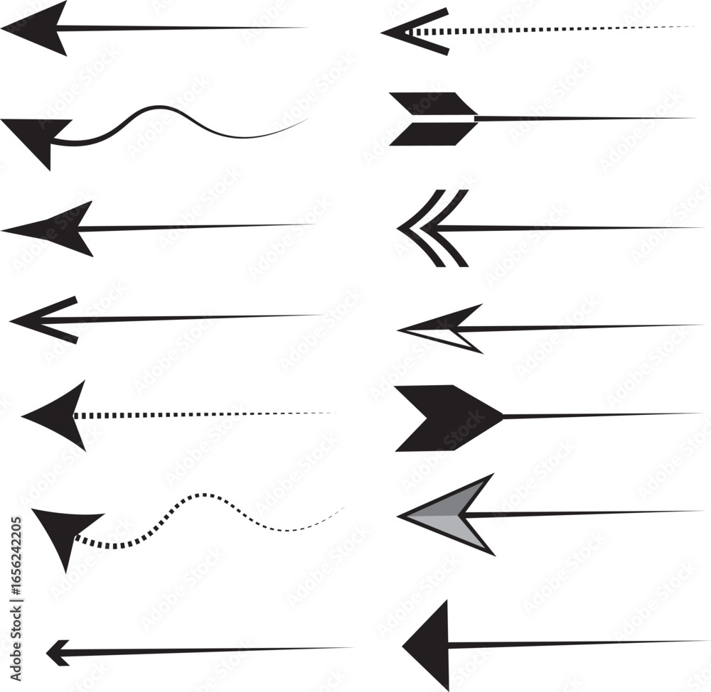 set of vector arrows set of vector arrows