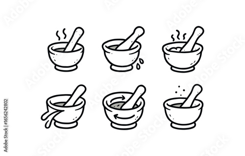 hand drawn cute doodle ink line art style line monochrome monochrome isolated on white background mortar mixer (uses): mixing blending churning combining pouring stirring