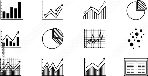 Collection of Business and Statistical Graph Icons