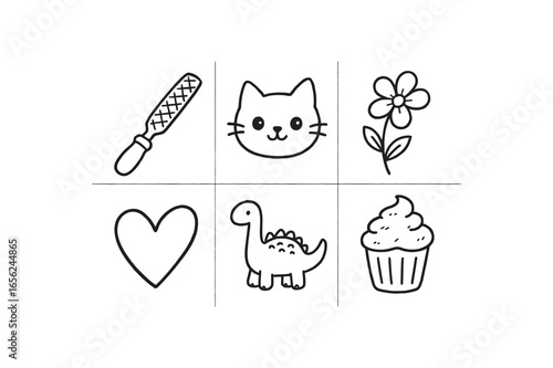 hand drawn cute doodle ink line art style line monochrome monochrome isolated on white background wood file (uses): shaping smoothing carving filing refining fitting