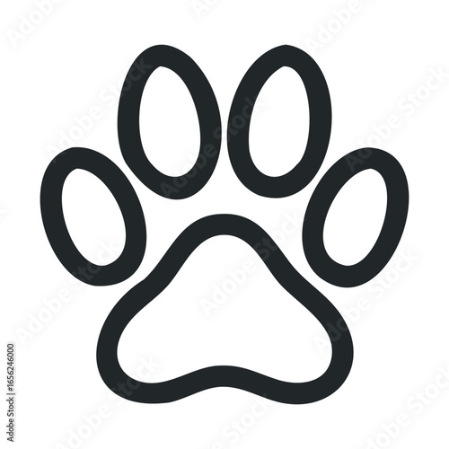 Paw print symbol for animal lovers and pet adoption campaigns