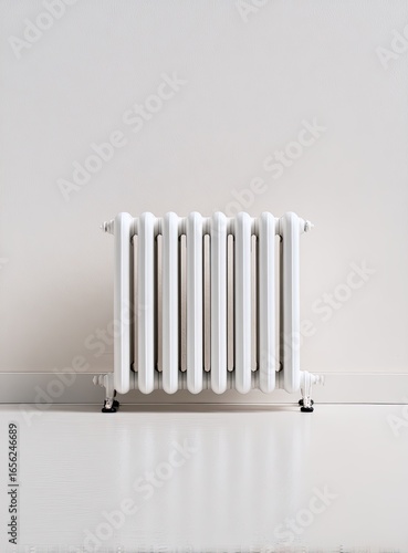 Wallpaper Mural White radiator against a plain wall (1) Torontodigital.ca