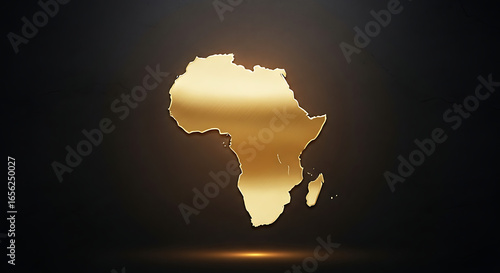 Wallpaper Mural A golden, stylized map of Africa floating against a dark, gradient background. Torontodigital.ca