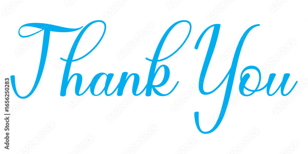 Fototapeta premium Thank you text lettering card with Thank You handwritten inscription vector. Thank you lettering icon. Thank you calligraphy design cutout. A hand-drawn doodle of a speech bubble with 