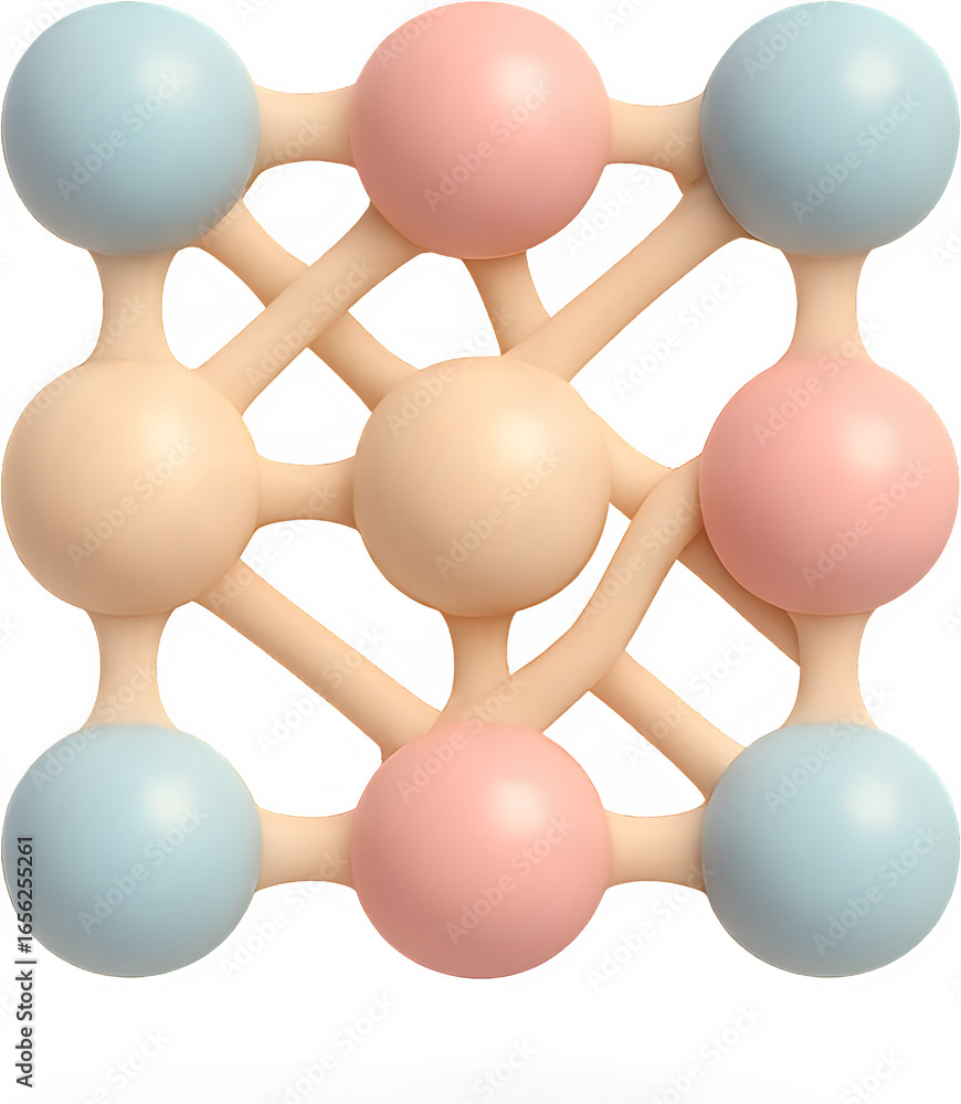 Obraz premium 3D Neural Network Visualization Icon in Pastel Clay Style