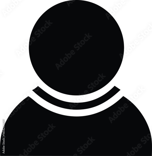 A stark black silhouette of a person s head and shoulders with a simple white outline representing the neck conveying a sense of anonymity