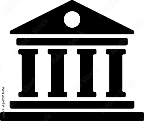 silhouette icon of bank building