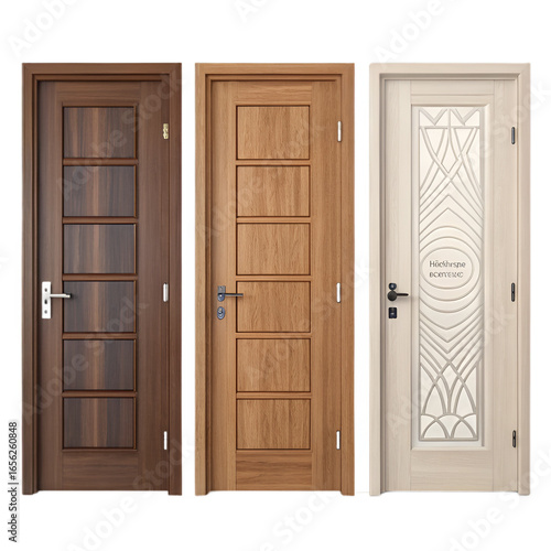 wooden door isolated on white background