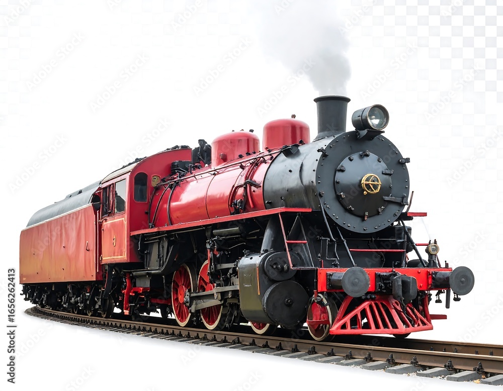 Obraz premium Vintage steam train on tracks (1)