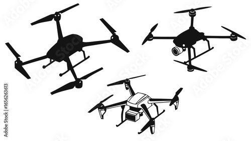 Collection of drone silhouettes for design project