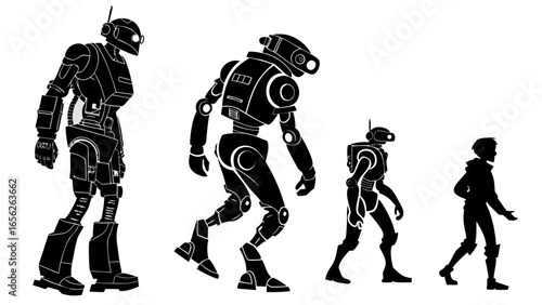 Collection of robot silhouettes