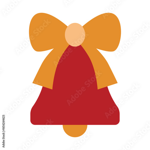 Christmas Bell with Bow Isolated Vector Illustration. This vector illustration captures the essence of holiday celebrations with a classic symbol.
