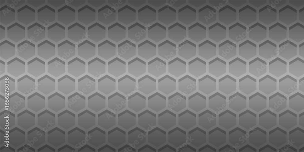 Fototapeta premium Gray Metallic Honeycomb Hexagon Seamless Background, Abstract Futuristic Industrial Pattern for Technology, Digital, and Modern Graphic Design
