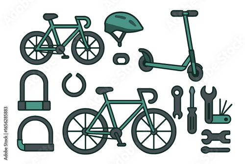 Bicycle and Scooter Accessories with Repair Tools