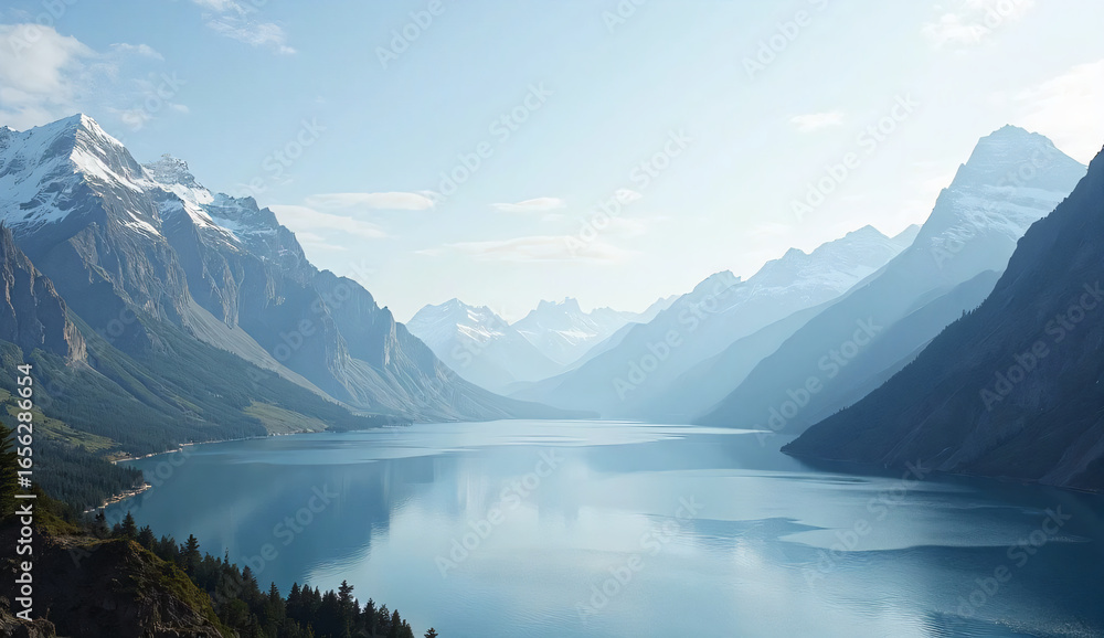 Obraz premium lake and mountains