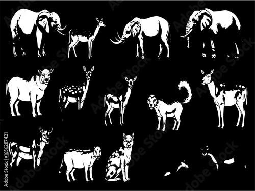 Forest animals big set.
