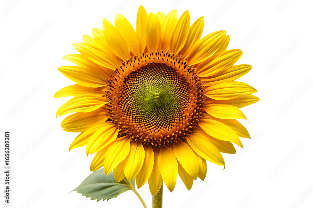 Fototapeta premium Beautiful Sunflower Isolated on White Background as Transparent. PNG. AI GENERATED
