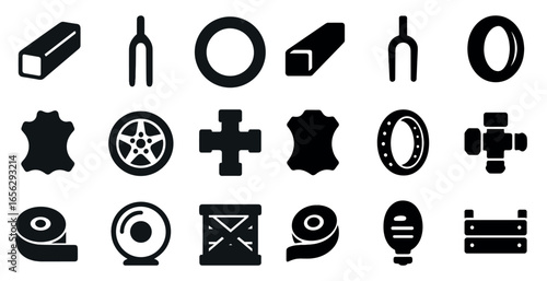 Construction and tools icons set – solid, filled, building and repair elements
