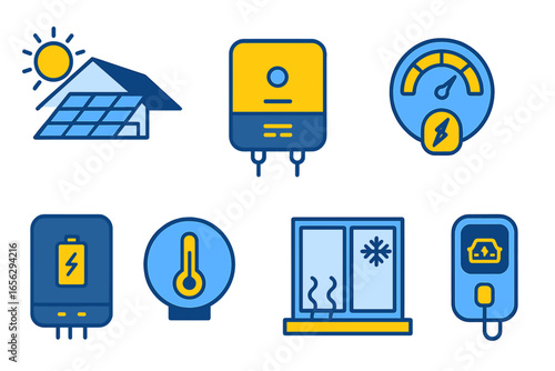 Energy efficiency and renewable energy symbols