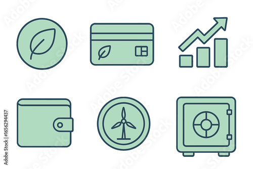 Financial and environmental symbols collection