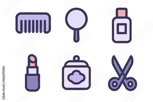 Beauty and Hair Care Essentials Icons