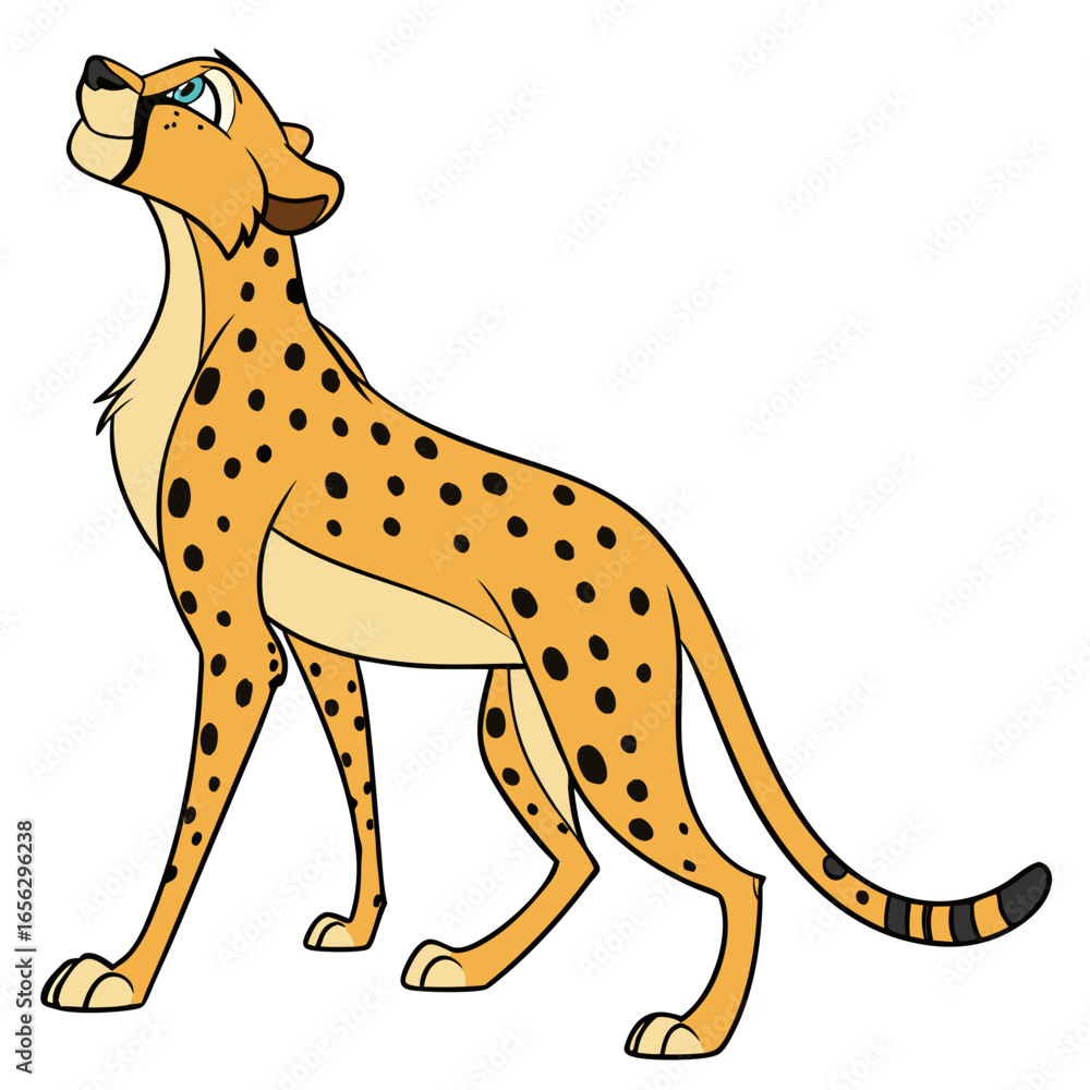 Fototapeta premium cheetah cartoon isolated on white