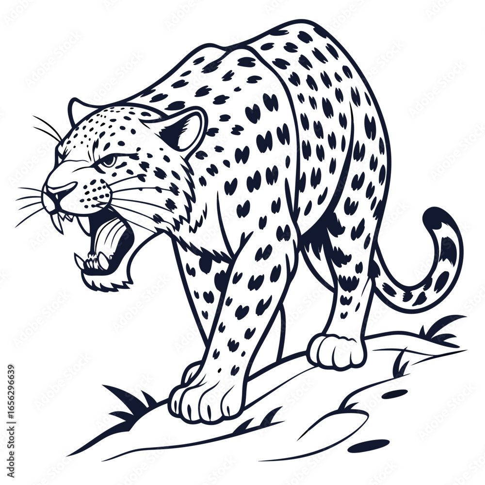 Fototapeta premium vector illustration of a leopard