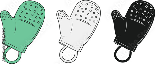 Silicone bath glove vector illustration for skin care spa