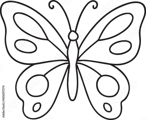 Simple outline drawing of a butterfly for coloring