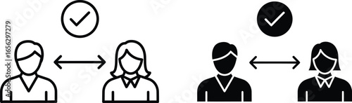 Social distancing guidelines and safety protocol illustration