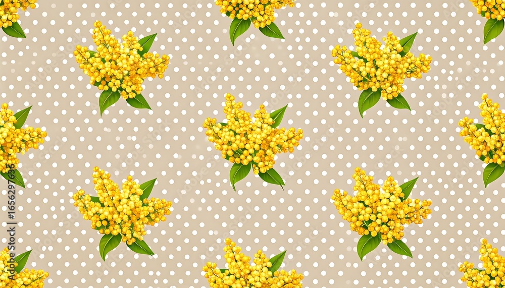 Obraz premium Floral pattern on dotted background