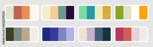 Set of bright color palette. Nneumorphic style color palette for ui ux design. color palette for fashion designers, business, and paints colors company