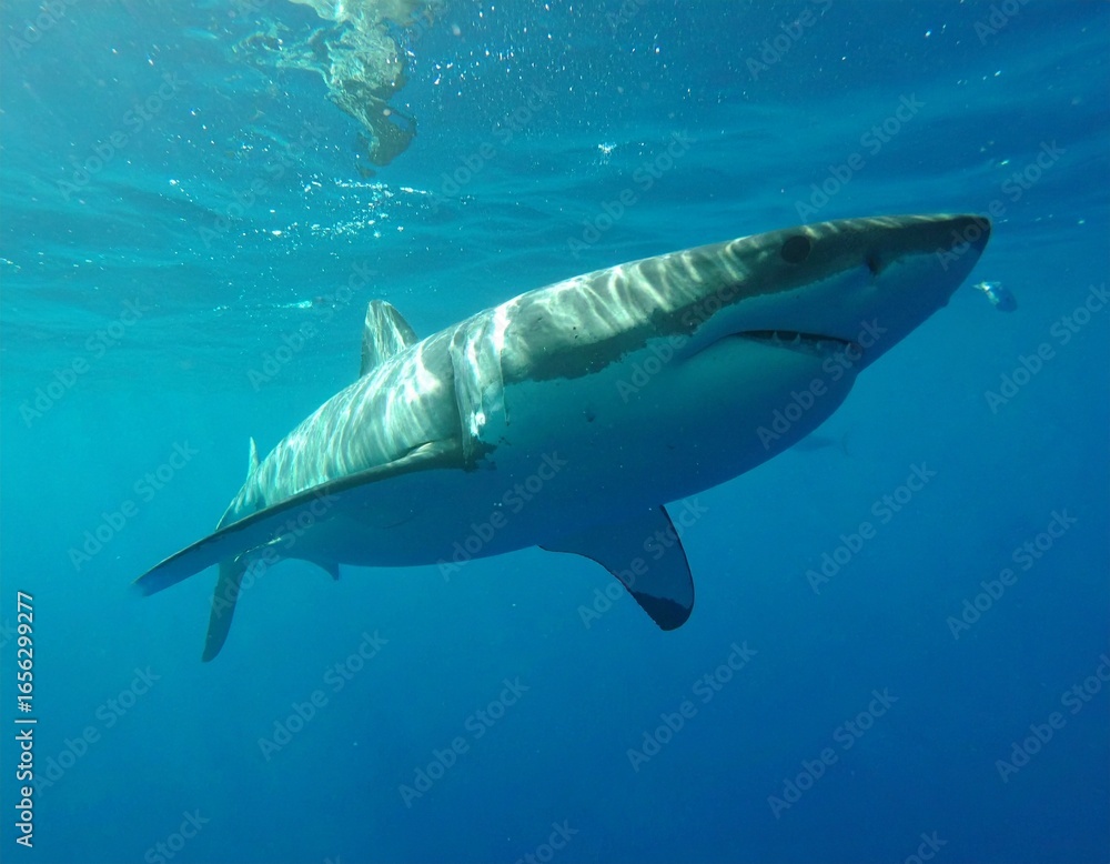 Fototapeta premium Great White Shark Underwater