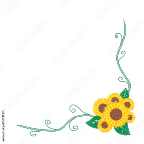 Frame with sunflwers