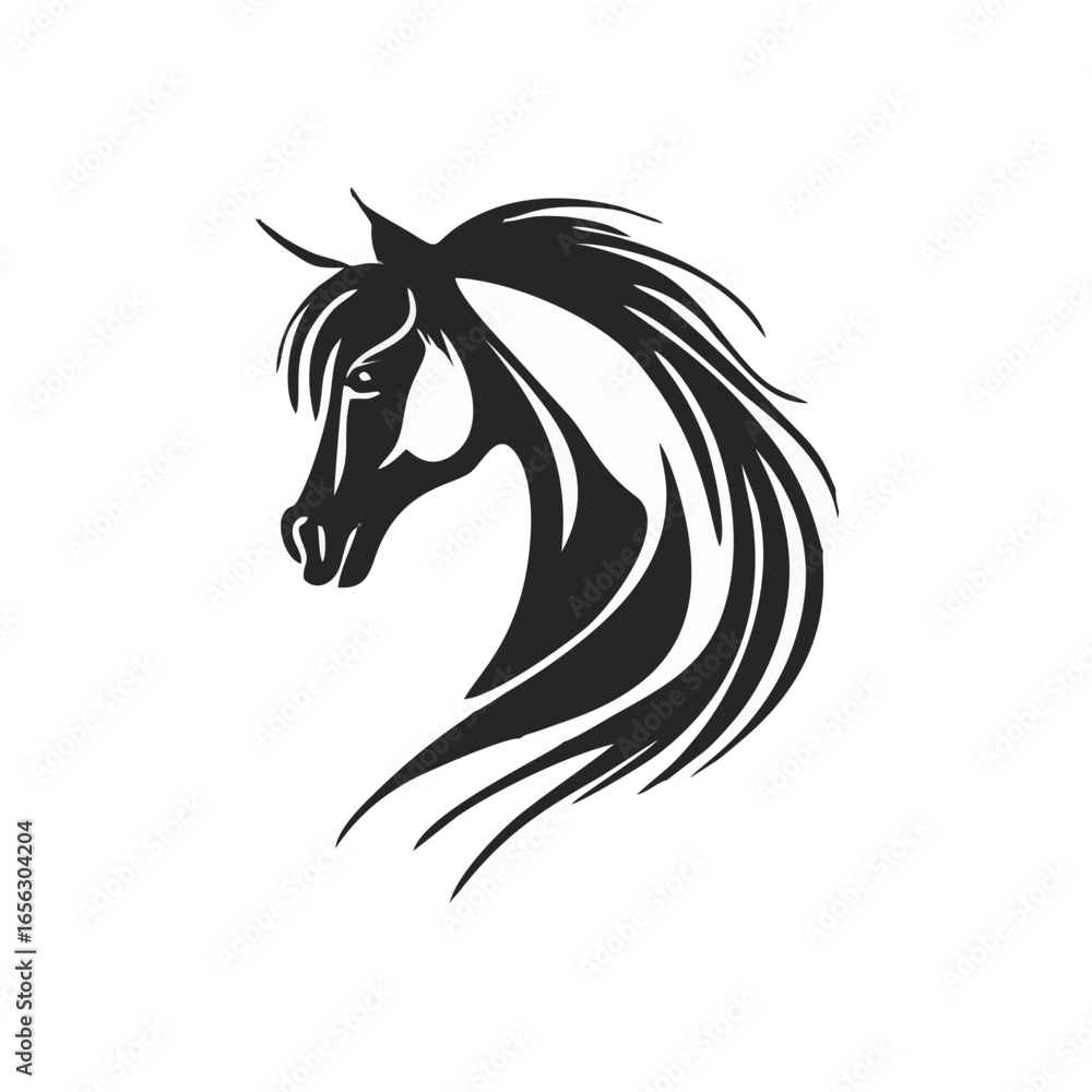 Fototapeta premium Elegant black and white horse...