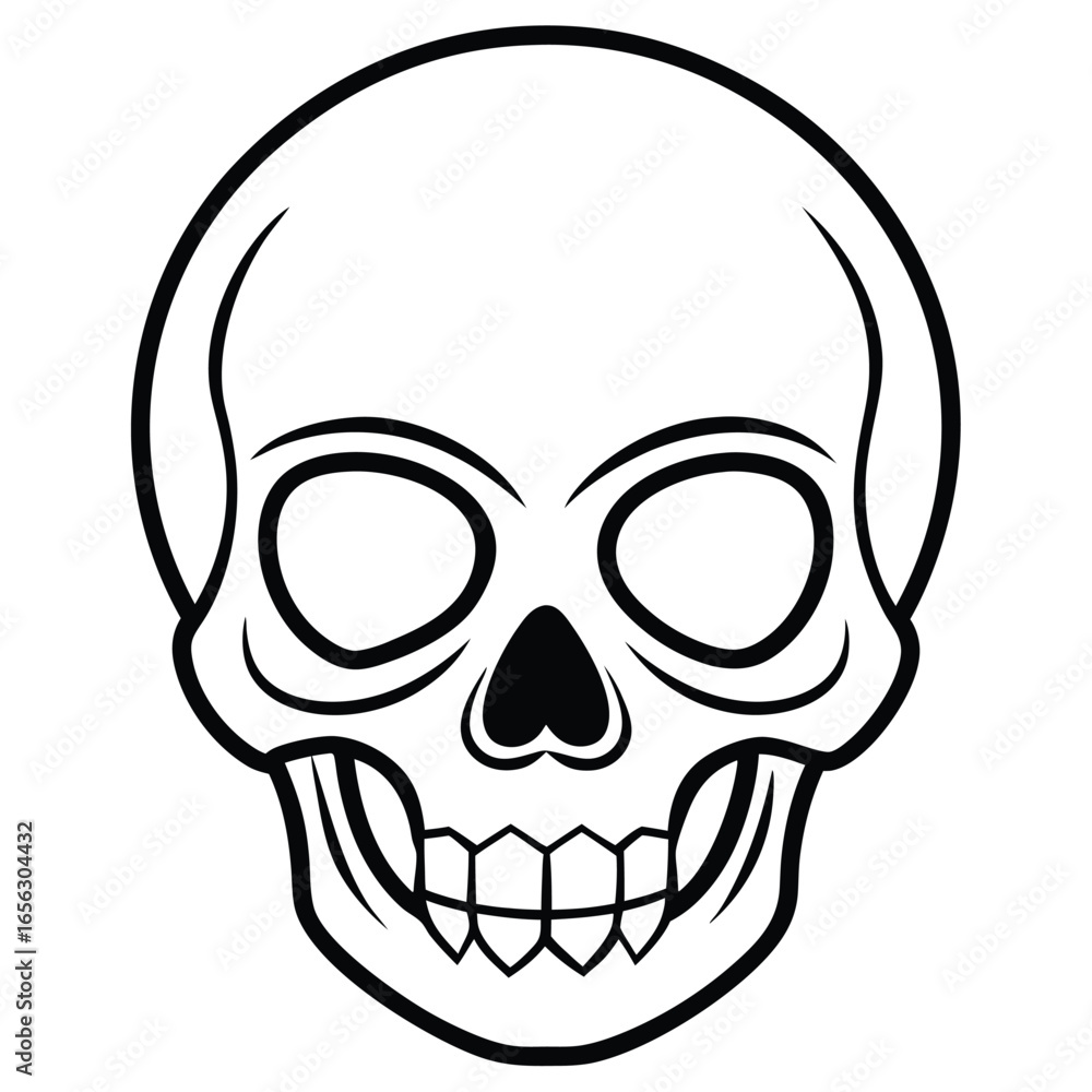 Obraz premium Clean Skull Outline Vector