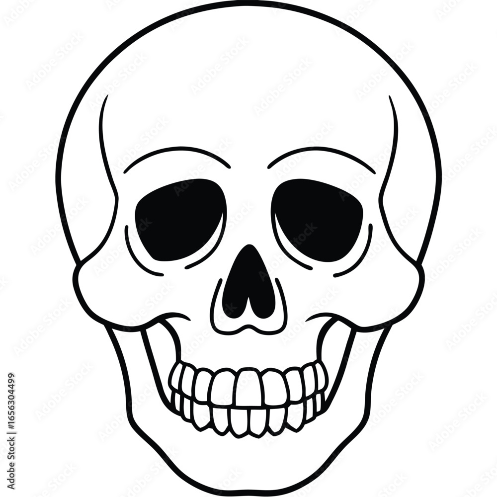 Fototapeta premium Clean Skull Outline Vector