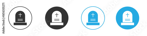 Tombstone Icon Set in Variations with White Background