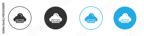 SaaS Icon Variations in Circular Frames isolated on white background