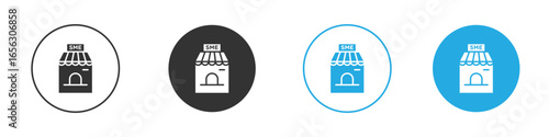 SME Shop Icon in Variations Isolated on White Background