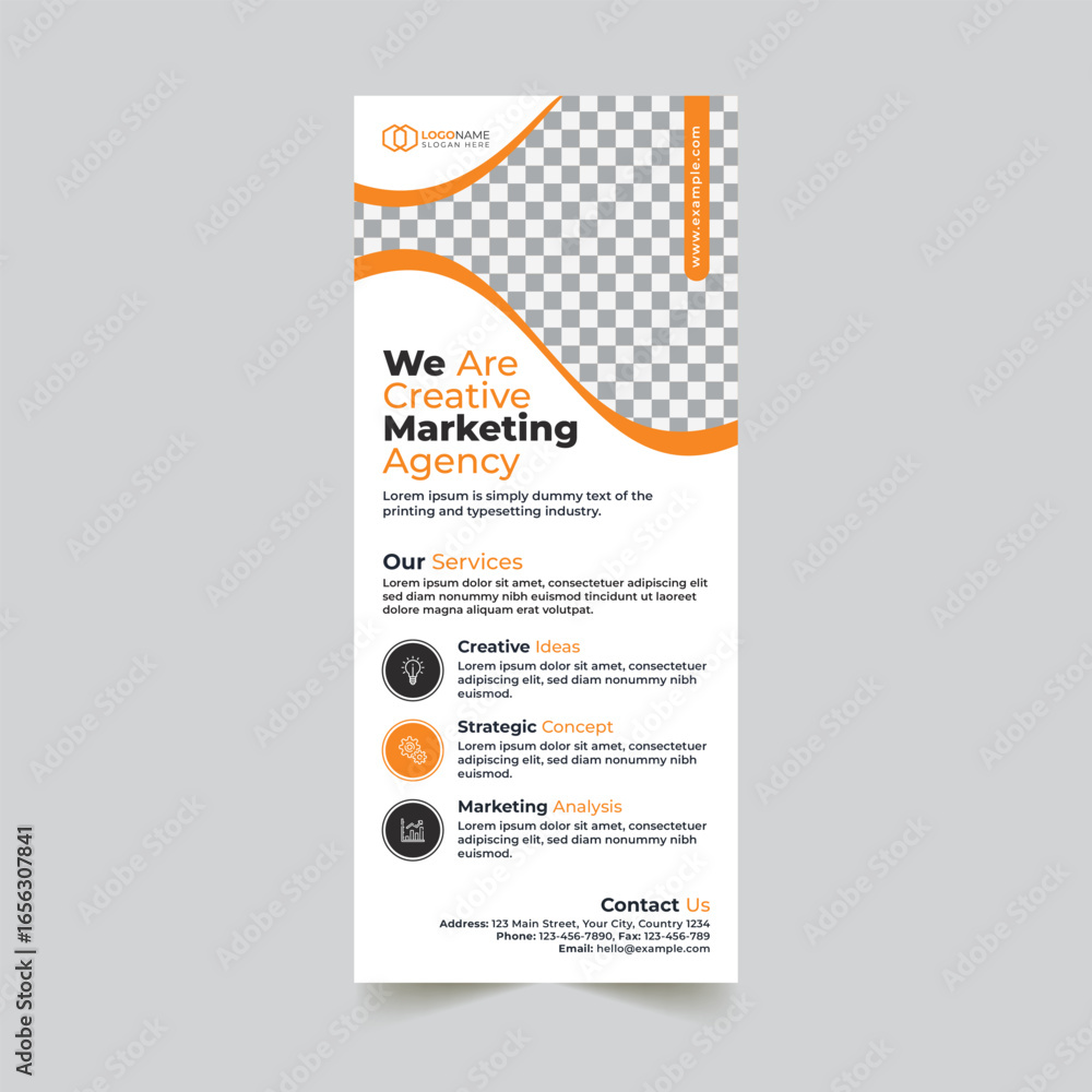 Obraz premium Corporate modern rollup banner design template