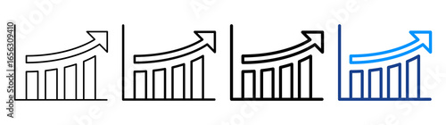 Increase Icon Different Style Outline Collection Set